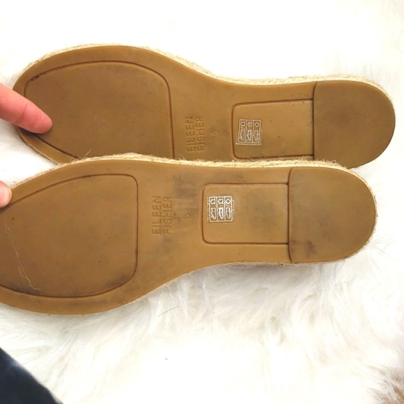 Eileen Fisher Criss Cross Lace Suede Espadrille 5 earth - Picture 10 of 12